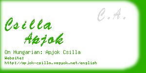 csilla apjok business card